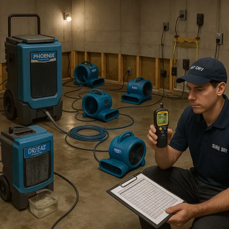 Structural Drying and Dehumidification process in Springs, NY